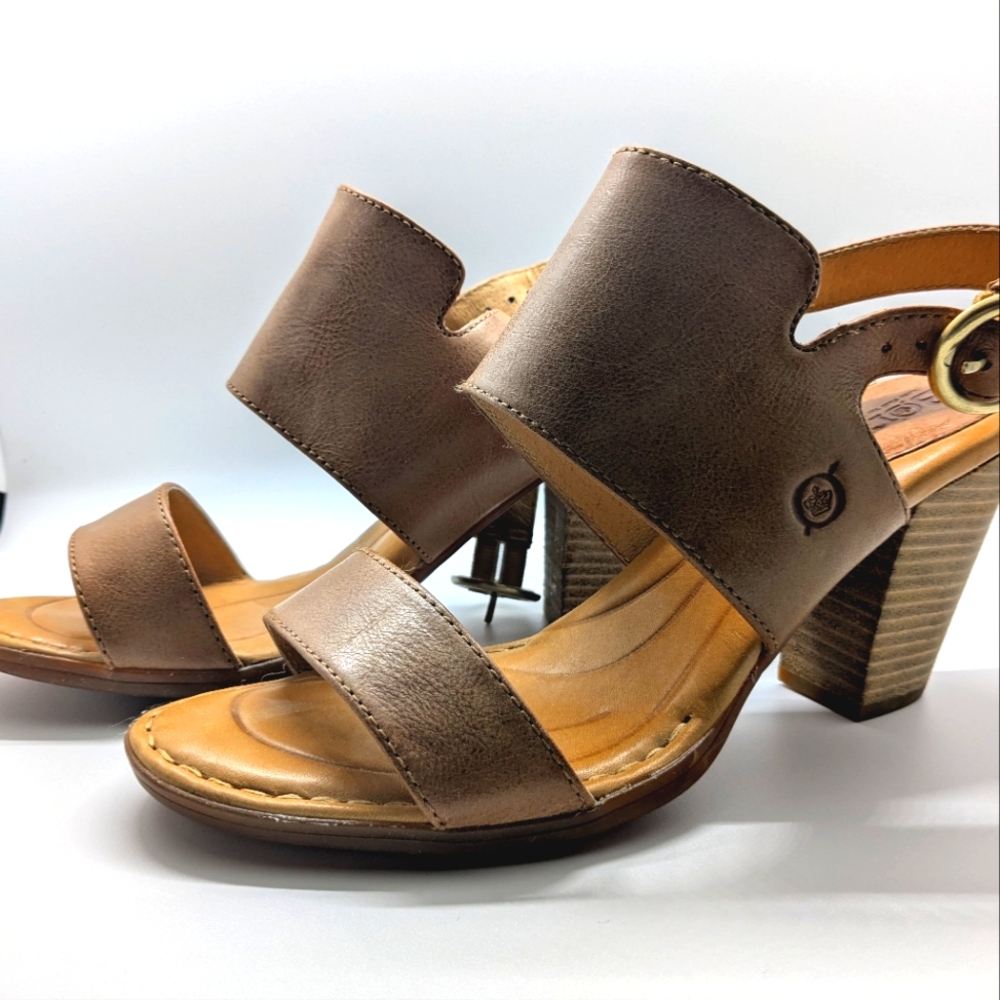Born Tan Heeled Sandals